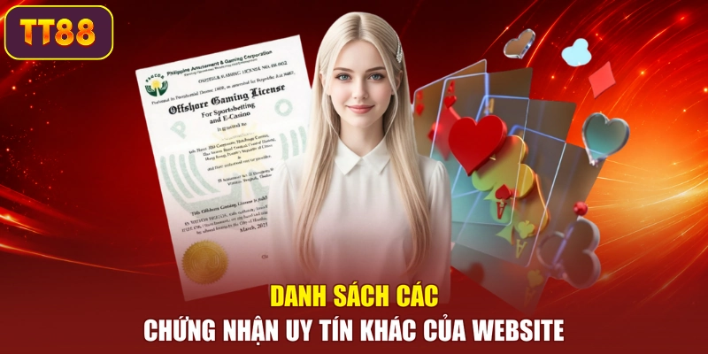 Danh sách các chứng nhận uy tín khác của website
